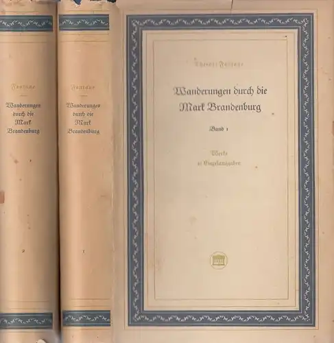 Buch: Wanderungen durch die Mark Brandenburg, Fontane, Theodor. 2 Bände, 1960
