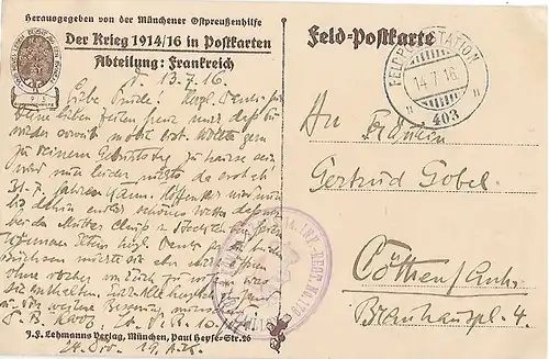 AK Ryssel. Lille. Hauptwache. ca. 1916, Postkarte. Ca. 1916, Lehmanns Verlag