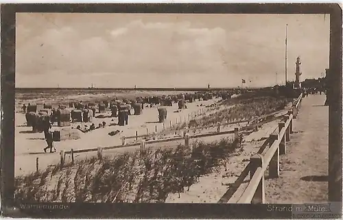 AK Warnemünde. Strand mit Mole. ca. 1917, Postkarte. Serien Nr, ca. 1917