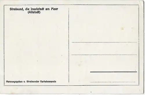 AK Stralsund. Altstadt. ca. 1913, Postkarte. Ca. 1913, gebraucht, gut