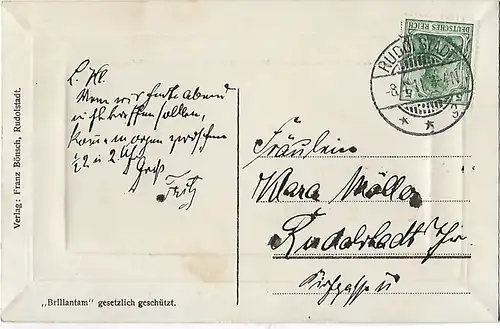AK Rudolstadt. Bahnhofs Anlagen. ca. 1911, Postkarte. Ca. 1911, gebraucht, gut