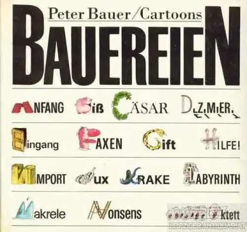Buch: Bauereien, Bauer, Peter. 1985, Eulenspiegel Verlag, Cartoons