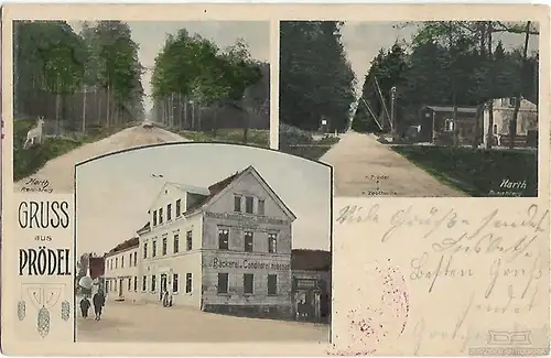 AK Gruss aus Prödel. ca. 1911, Postkarte. Ca. 1911, Verlag Th. Bach