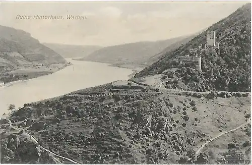 AK Ruine Hinterhaus. Wachau. ca. 1906, Postkarte. Serien Nr, ca. 1906