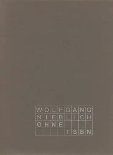 Buch: Ohne ISBN, Nieblich, Wolfgang. 1997, Die Deutsche Bibliothek