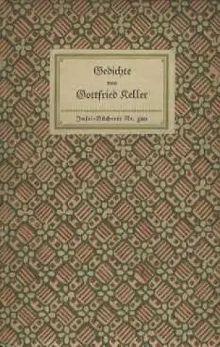 Insel-Bücherei 320, Gedichte, Keller, Gottfried. 1921, Insel-Verlag