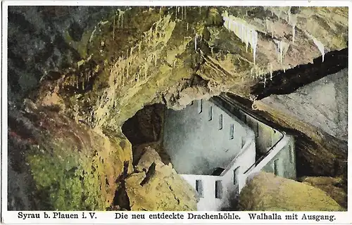AK Syrau b. Plauen i. V. Die neu entdeckte Drachenhöhle. Walhalla... Postkarte