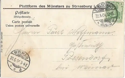 AK Strassburg. Münster. Südseite. ca. 1904, Postkarte. Serien Nr, ca. 1904