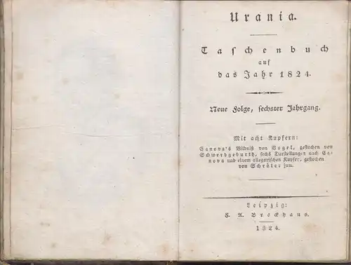 Buch: Urania-Taschenbuch auf das Jahr 1824, Neue Folge, sechster Jahrgang