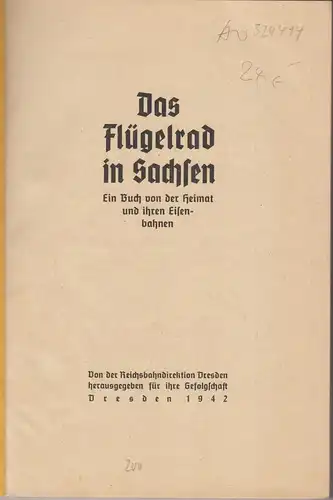 Buch: Das Flügelrad in Sachsen, anonym, 1942,