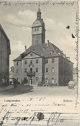 AK Langensalza. Rathaus. ca. 1903, Postkarte. Ca. 1903, Verlag Richard Borek