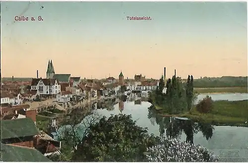 AK Calbe a. d. Saale. Totalansicht. ca. 1912, Postkarte. Ca. 1912