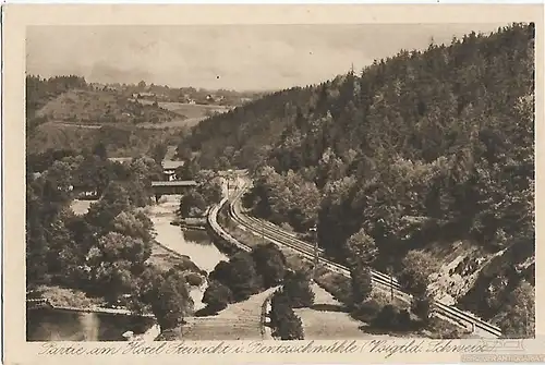 AK Partie am Hotel Steinicht. Rentzschmühle. Voigtld. Schweiz. ca... Postkarte