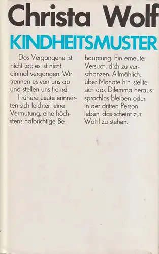 Buch: Kindheitsmuster, Wolf, Christa. 1981, Aufbau Verlag, gebraucht, gut