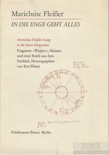 Buch: In die Enge geht alles, Fleißer, Marieluise. 1984, Friedenauer Presse