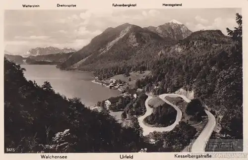 AK Walchensee. Urfeld. Kesselbergstraße. ca. 1919, Postkarte. Serien Nr