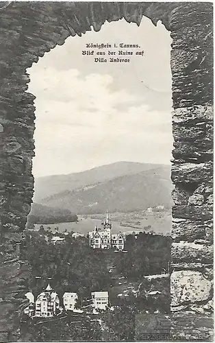 AK Königstein i. Taunus. Blick aus der Ruine auf Villa Andreae. ca... Postkarte