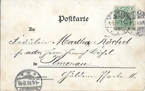 AK Einzug des Grossherzoglichen Paares in Weimar am 2. Juni 1903... Postkarte