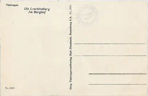 AK Die Leuchtenburg. Im Burghof. Thür.. ca. 1911, Postkarte. Serien Nr, 1911