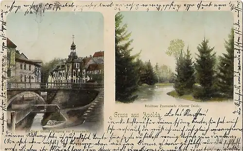 AK Gruss aus Apolda. Schötner Promenade. Schötner Grund. ca. 1903, Postkarte
