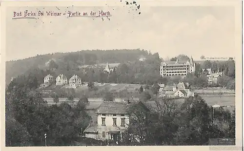 AK Bad Berka bei Weimar. Partie an der Harth. ca. 1915, Postkarte. Serien Nr