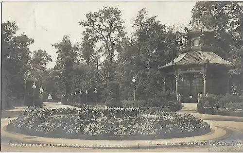 AK Zoologischer Garten Berlin. Dreisternpromenade mit chinesischem... Postkarte