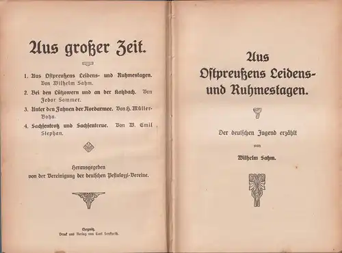 Buch: Aus großer Zeit. Sahm / Sommer / Stephan / Müller-Bohn, 4 Teile in 1 Band
