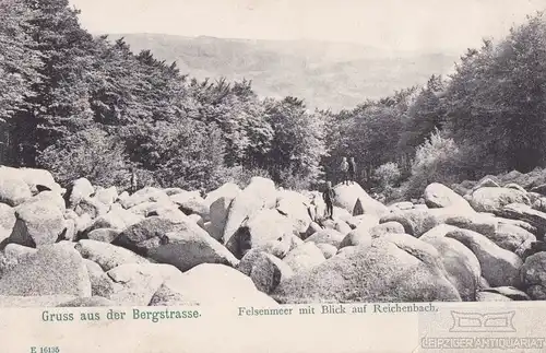 AK Gruss aus der Bergstrasse. Felsenmeer mit Blick auf Reichenbach... Postkarte