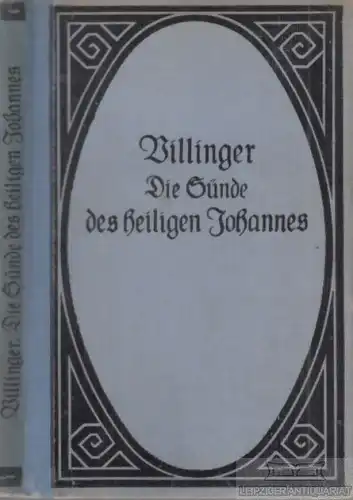 Buch: Die Sünde des heiligen Johannes und andere Novellen, Villinger, Hermine