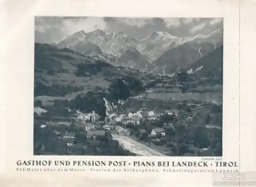 Buch: Faltblatt Gasthof und Pension Post, Pians bei Landeck, Tirol
