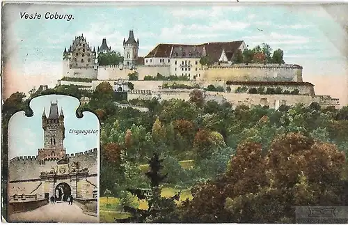 AK Veste Coburg. Eingangstor. ca. 1907, Postkarte. Ca. 1907, gebraucht, gut