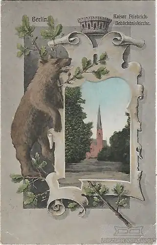 AK Berlin. kaiser Friedrich Gedächtniskirche. ca. 1916, Postkarte. Serien Nr
