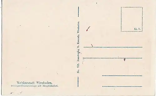 AK Weltkurstadt Wiesbaden. Reisinger Brunnen Anlage mit... Postkarte. Serien Nr
