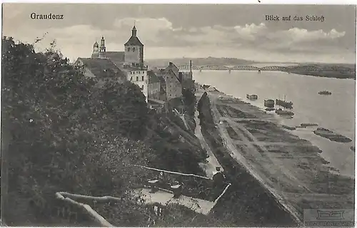 AK Graudenz. Blick auf das Schloß. ca. 1915, Postkarte. Ca. 1915, gebraucht, gut