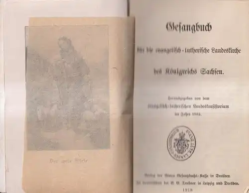 Buch: Gesangbuch für die evangelisch-lutherische Landeskirche Sachsen, 1918