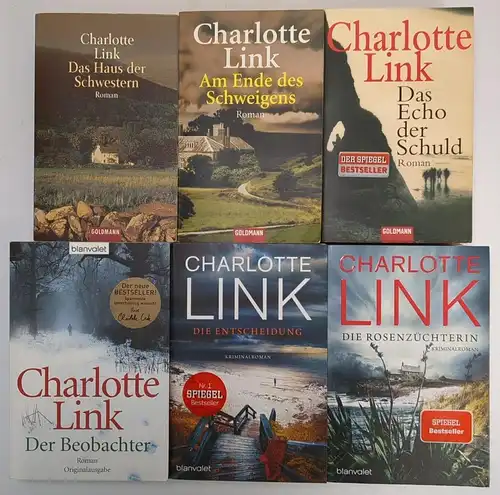 6 Bücher Charlotte Link: Beobachter, Entscheidung, Rosenzüchterin, Schweigen ...