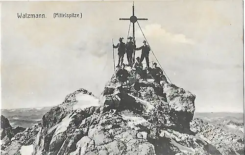 AK Watzmann. Mittelspitze. ca. 1920, Postkarte. Serien Nr, ca. 1920