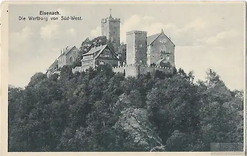 AK Eisenach. Die Wartburg von Süd-West. ca. 1928, Postkarte. Serien Nr, ca. 1928