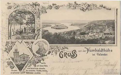 AK Gruss von der Humboldthöhe bei Vallendar. ca. 1912, Postkarte. Ca. 1912