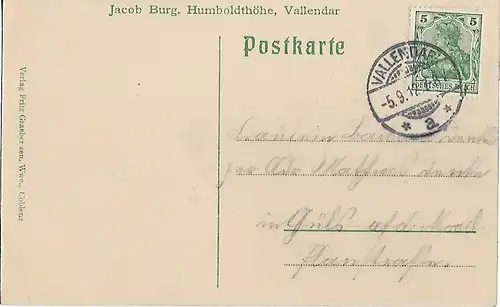 AK Gruss von der Humboldthöhe bei Vallendar. ca. 1912, Postkarte. Ca. 1912