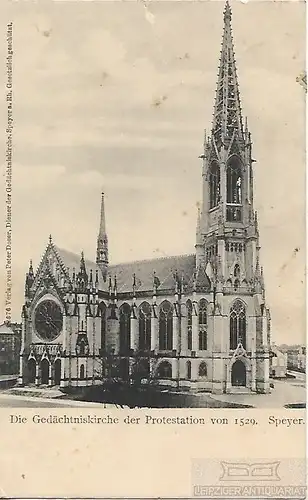 AK Speyer. Die Gedächtniskirche der Protestation von 1529. ca. 1905, Postkarte