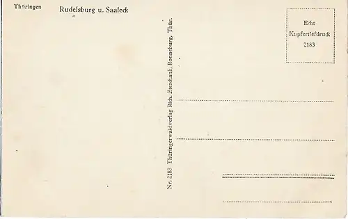 AK Rudelsburg. Saaleck. ca. 1913, Postkarte. Serien Nr, ca. 1913, gebraucht, gut