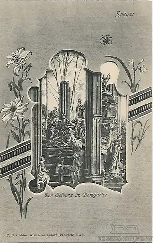 AK Speyer. Der Oelberg im Domgarten. ca. 1915, Postkarte. Serien Nr, ca. 1915