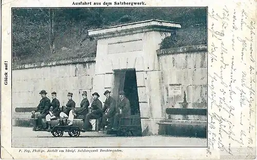 AK Ausfahrt aus dem Salzbergwerk. Anstalt am königl. Salzbergwerk... Postkarte