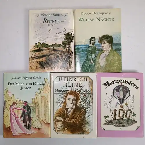 5 Bücher Liebesgeschichten & Gedichte: Heine, Morgenstern, Storm, Goethe ...