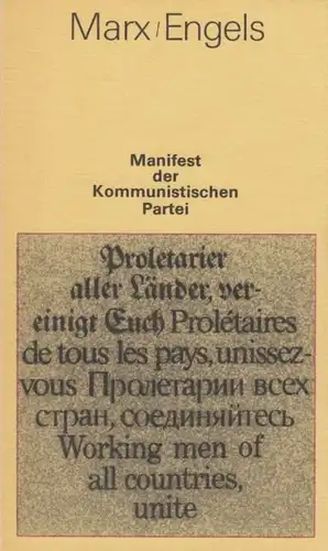 Buch: Manifest der Kommunistischen Partei, Marx, Karl / Engels, Friedrich. 1983