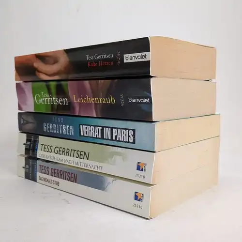 5 Bücher Tess Gerritsen: Leichenraub, Kalte Herzen, Paris, Anruf, Sag niemals...