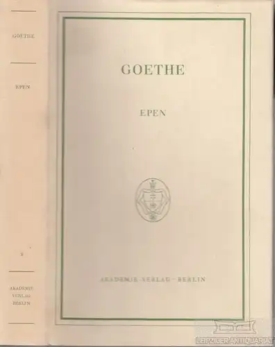 Buch: Epen, Goethe, Johann Wolfgang. Werke Goethes, Akademie-Ausgabe, 1963