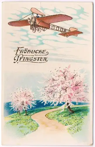 AK Fröhliche Pfingsten. Postkarte, ca. 1916, gebraucht, gut, gelaufen, Feldpost