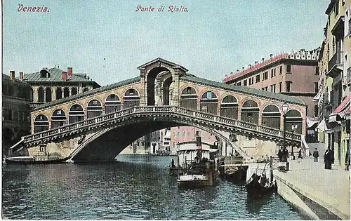 AK Venezia. Ponte di Rialto. ca. 1913, Postkarte. Serien Nr, ca. 1913
